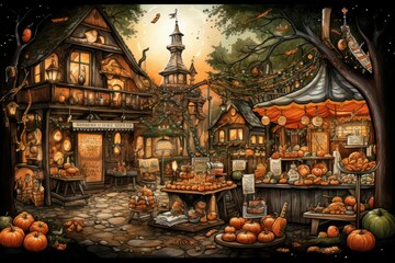 Obraz premium Holiday Market Food - Generative AI
