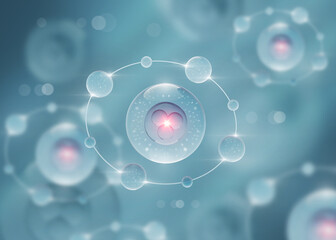 Skin Rejuvenation, Skin Cell, Skin Repair, Collagen Serum, 3D Rendering