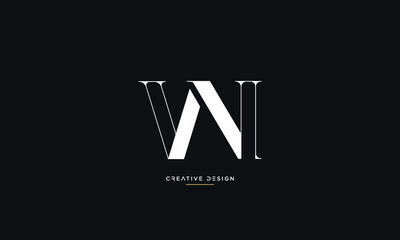 Obraz premium Alphabet letters icon logo VN or NV