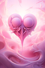 san valentin 3D heart, background soft pink