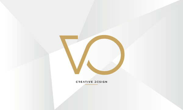 Alphabet letters VO or OV logo monogram