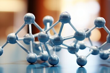 Detailed Picture of Blue Molecular Model