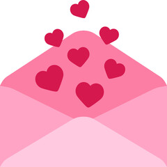 Valentine's Day envelope flat icon. Valentine love letter pattern.