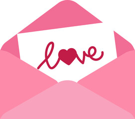 Valentine's Day envelope flat icon. Valentine love letter pattern.