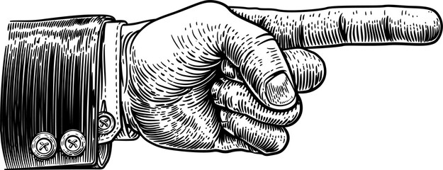 Hand Pointing Finger Direction In Business Suit