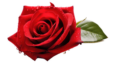 Red rose isolated on transparent background, PNG image with background removed, Created with Generative Ai technology.