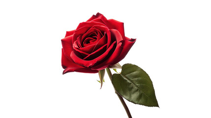 Red rose isolated on transparent background, PNG image with background removed, Created with Generative Ai technology.