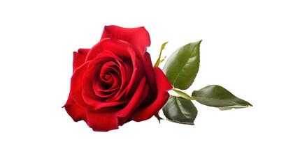 Red rose isolated on transparent background, PNG image with background removed, Created with Generative Ai technology.