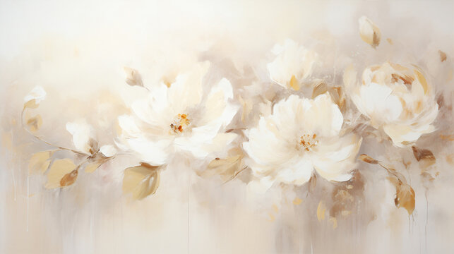Abstract painted floral background calm and peaceful