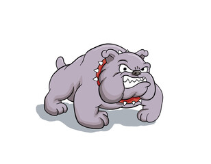 ANGRY BULLDOG CARTOON ILLUSTRATION VECTOR DESIGN