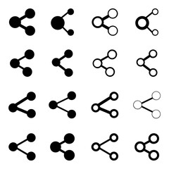 Set of share icon. Pictogram vector design.