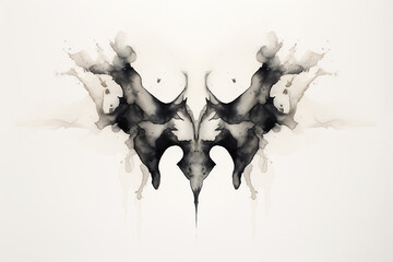 Rorschach inkblot test illustration, projective psychological test - obrazy, fototapety, plakaty