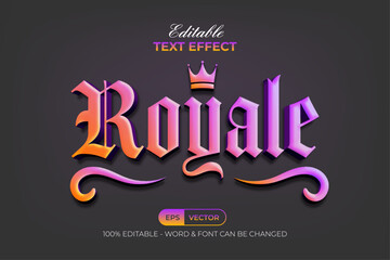 Royale Text Effect Modern Gradient Style. Editable Text Effect.