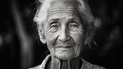 Aged Wisdom: A portrait of an elderly woman, showcasing the beauty and wisdom that comes with a life well-lived.