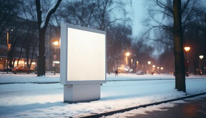 White Empty Vertical advertisement board billboard signboard, blank white signboard on roadside outside.