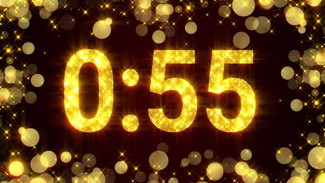 One-minute holiday countdown.Glitter timer 60 seconds count