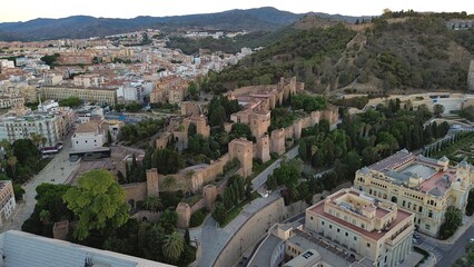 Fototapeta na wymiar drone photo Alcazaba Malaga Spain Europe