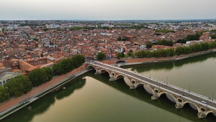 drone photo Pont Neuf Toulouse France Europe