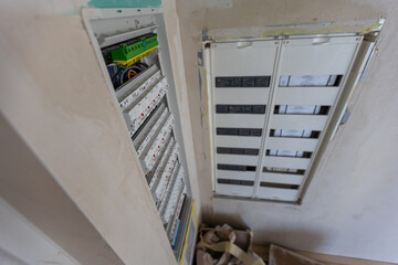 Electric system in cabinet building system