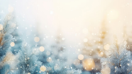 Fototapeta na wymiar Christmas tree with snow and lights - A festive illustration of a Christmas tree adorned with snow and colorful lights. Xmas tree with snow decorated with garland lights,winter-themed designs.
