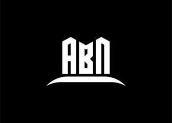 Naklejka premium ABN Letter Logo Design On Creative BLACK Background