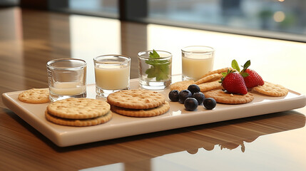 Obraz premium milk and cookies HD 8K wallpaper Stock Photographic Image 