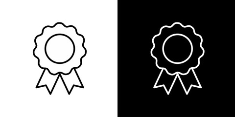 Medal icon. Medal logo. Champion. Competition. Black icon.