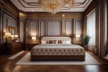 Fototapeta premium luxury hotel room with bed