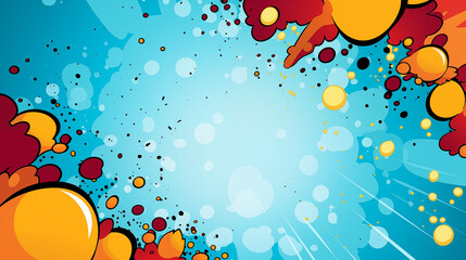 Retro Comic Pop Art Bubbles and Rays Background