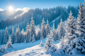 winter landscape in the mountains