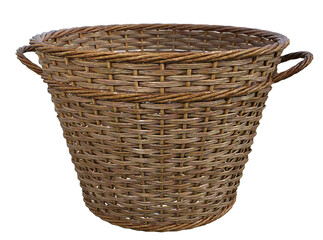 Empty wicker harvest basket 3d illustration