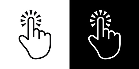 Finger touch icon. Black icon. Click. Finger. Finger Gesture - obrazy, fototapety, plakaty