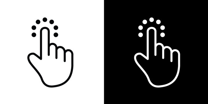 Finger touch icon. Black icon. Click. Finger. Finger Gesture