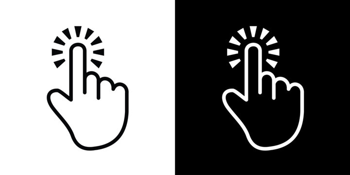 Finger touch icon. Black icon. Click. Finger. Finger Gesture