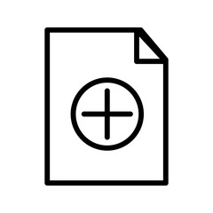 Vector symbol icon is perfect for web design. Isolated paper document flat illustration. File folder element for organizing data. Plus sign on the office or add button. Pictogram app for interface