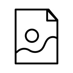Vector line icon with image sign simple and clean business document.