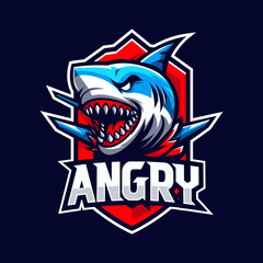 Obraz premium Logo gaming angry shark