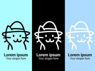 Free vector simple cat outline element  logo design