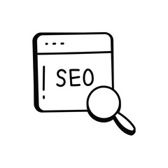 Search Engine Optimization (SEO) icon vector stock illustration