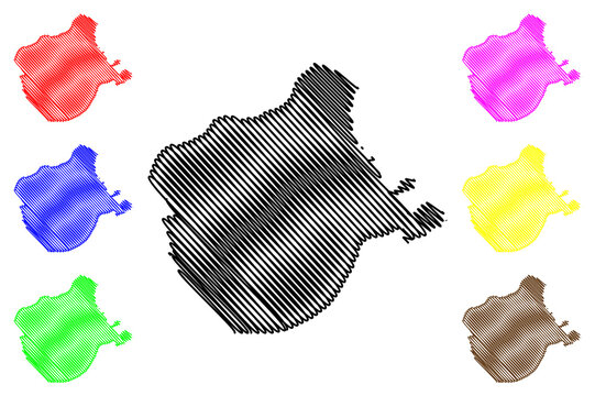 Lake Uvs (Russia, Russian Federation, Mongolia) map vector illustration, scribble sketch Ozero Ubsu-Nur map