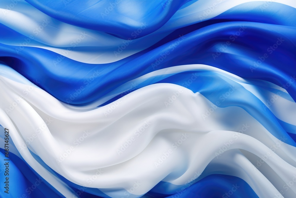 Poster a detailed close up of a blue and white fabric. this versatile image can be used for various purpose