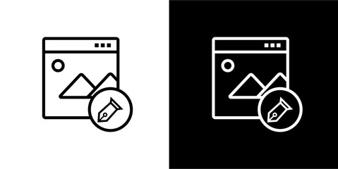 Obraz premium Drawing icon. Business icon. Business idea. Business graph. Black icon. Icon set.