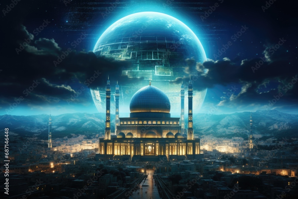 Aufkleber A picture of a large building with a dome on top. Suitable for architectural designs and cityscape concepts.