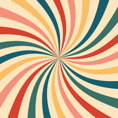 Sunlight retro horizontal background. Pale color burst background. Fantasy Vector illustration. Magic Sun beam ray pattern background. 