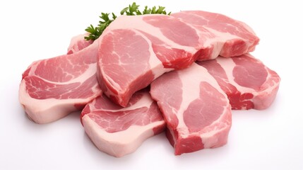 Fresh pork meat, isolated on white background. High resolution image