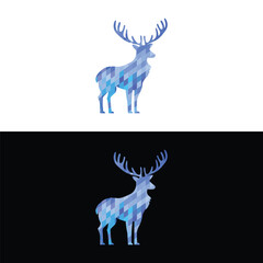 Light blue animal deer mammal with low polygonal coloring

