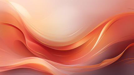 Naklejka premium Smooth orange and peach waves flow in a tranquil, abstract design with a vibrant gradient.