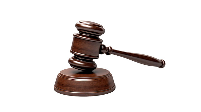 Judge's Gavel isolated on transparent background, PNG image with background removed, Created with Generative Ai technology.