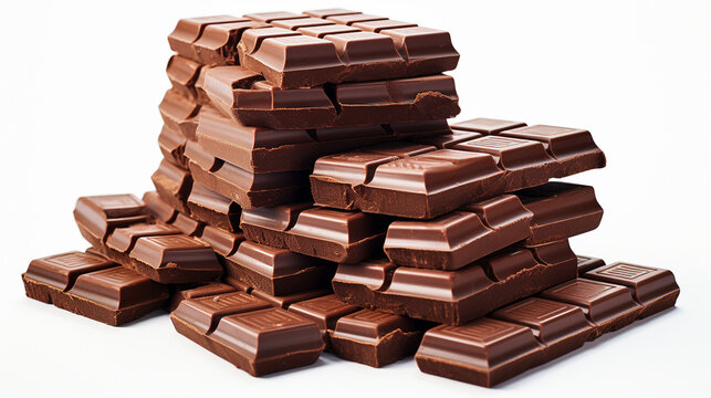 pieces of chocolate HD 8K wallpaper Stock Photographic Image 