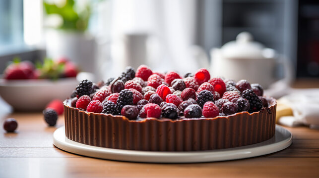 cake with berries HD 8K wallpaper Stock Photographic Image 